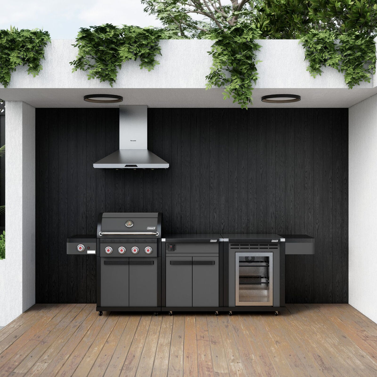 Coleman Revolution 4 Burner Kitchen with Storage (No Drawer) and Fridge Modules - Matt Black — image 6