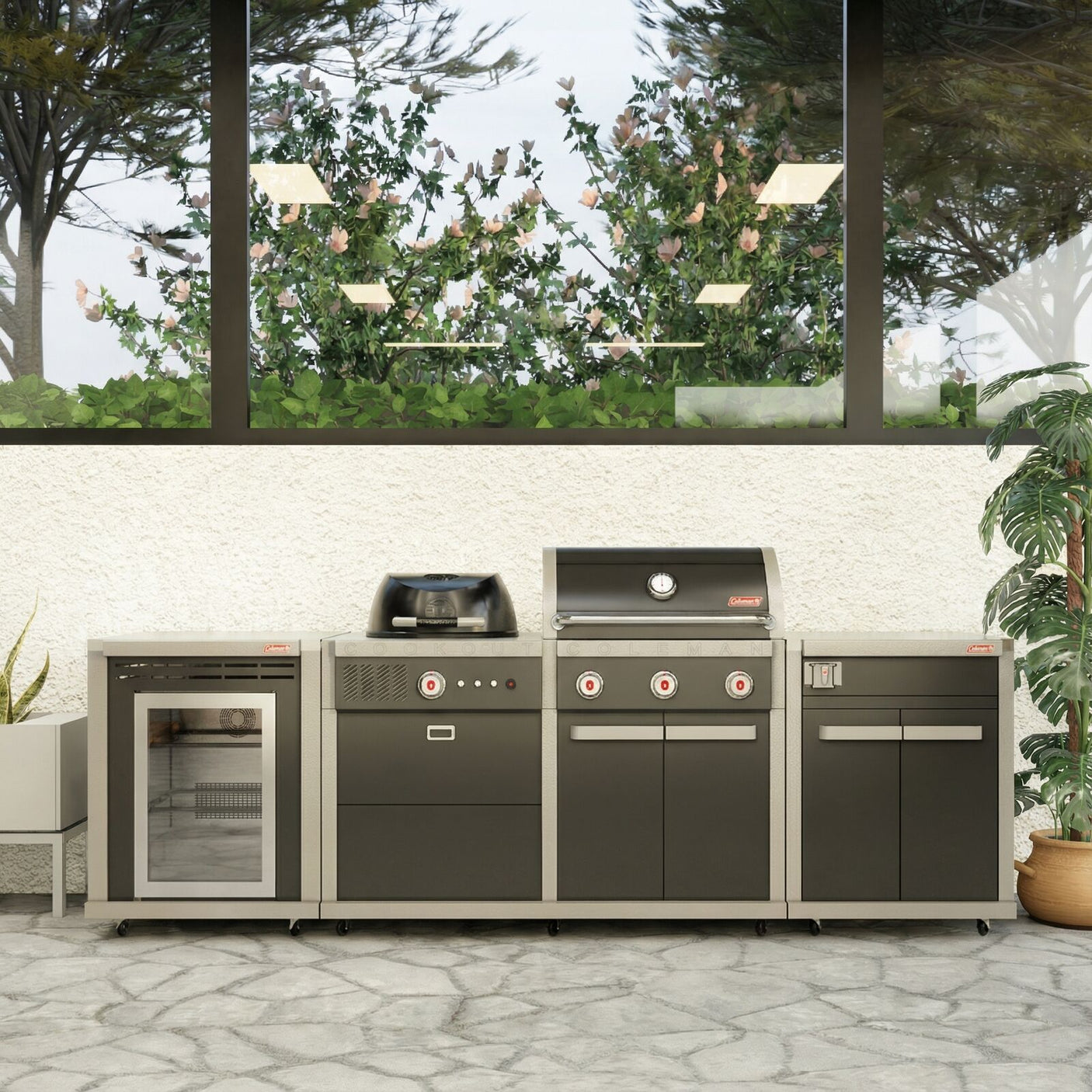 Coleman Revolution Dual Fuel Kitchen with Storage (No Drawer) and Fridge Modules - Black Gloss — image 6