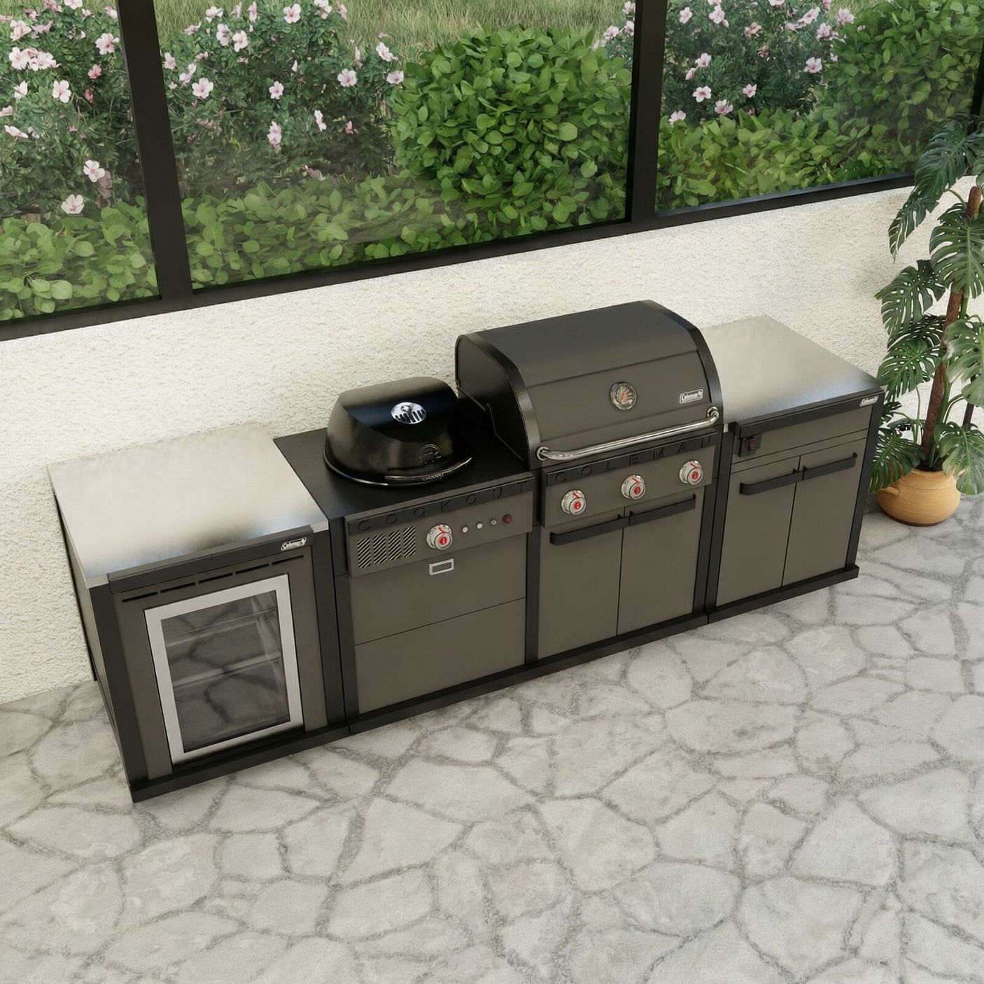 Coleman Revolution Dual Fuel Kitchen with Storage (No Drawer) and Fridge Modules - Matt Black — image 7