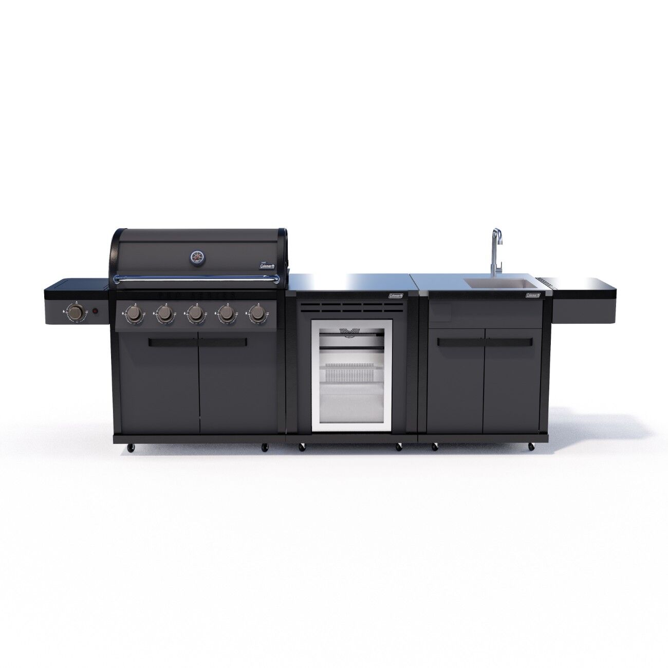Coleman Pro Series 5 Burner Kitchen with Fridge and Sink Module - Matt Black — image 1