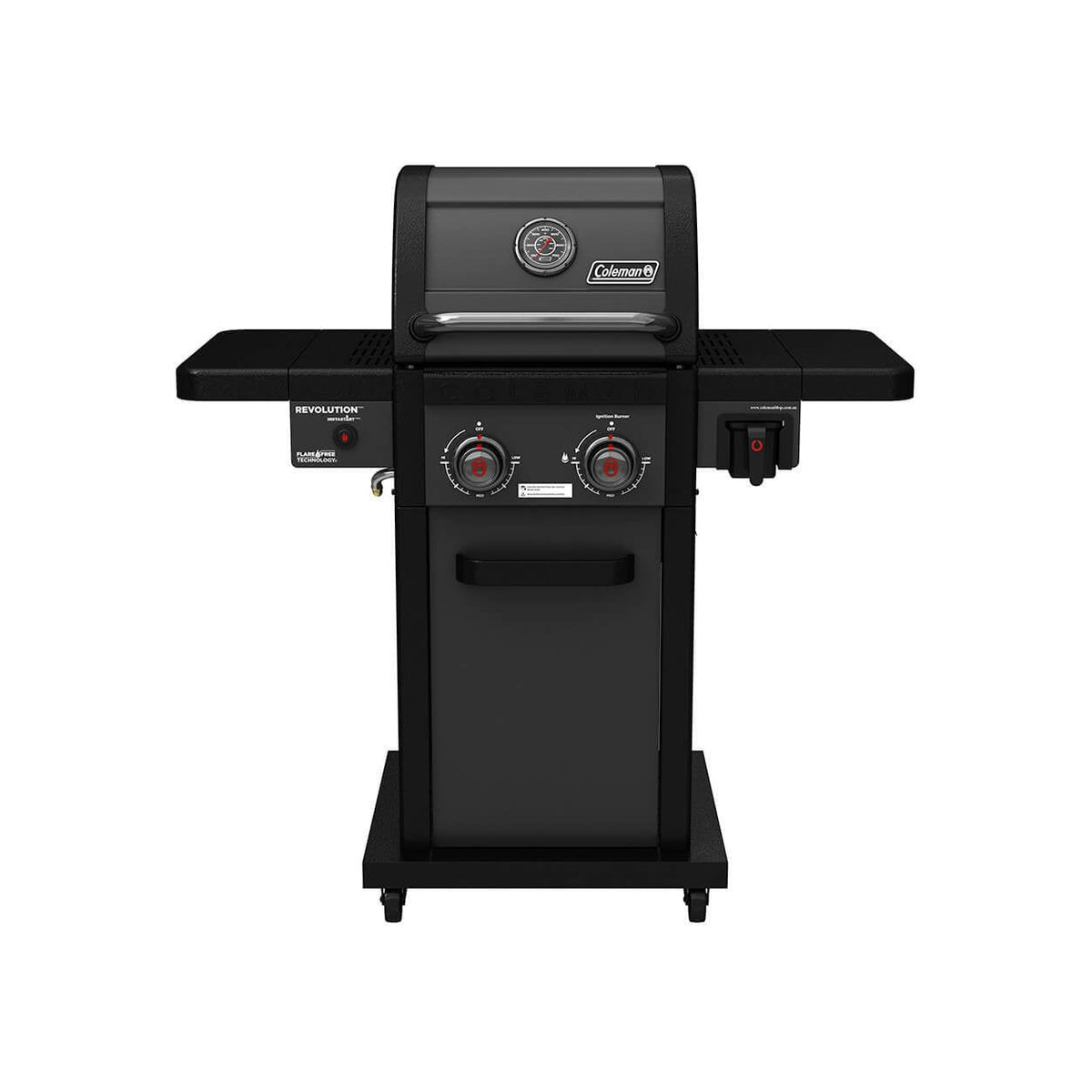 Coleman Revolution 2 Burner BBQ with Folding Shelves Matt Black — image 1