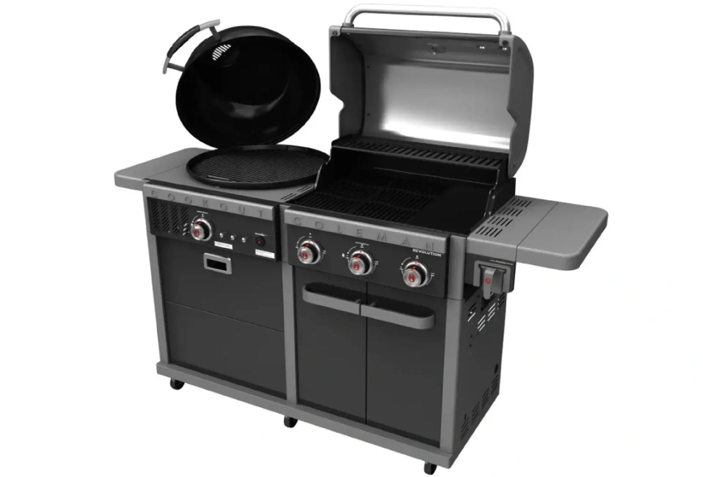 Coleman Revolution Dual Fuel Gas & Charcoal BBQ Black Gloss