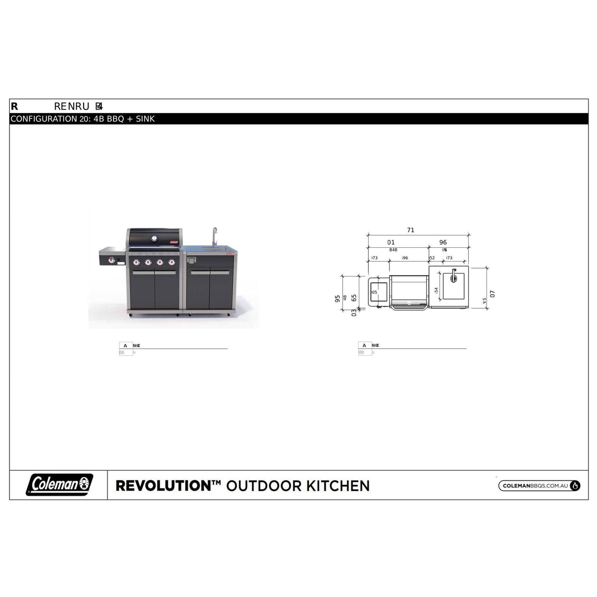 Coleman Revolution 4 Burner Kitchen with Sink Module - Black Gloss — image 6