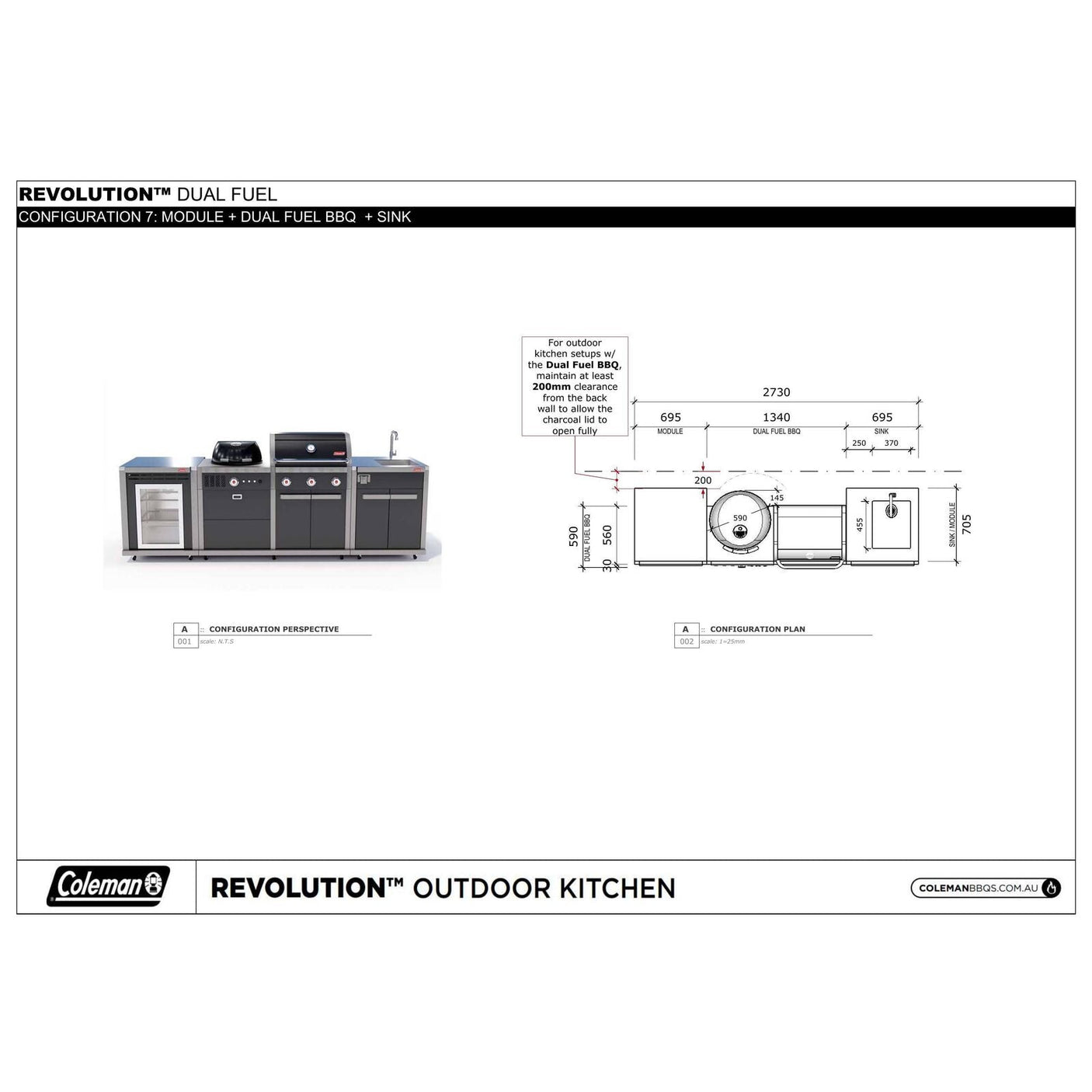 Coleman Revolution Dual Fuel Kitchen with Sink and Fridge Modules - Matt Black — image 6