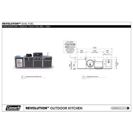 Coleman Revolution Dual Fuel Kitchen with Sink and Fridge Modules - Matt Black — image 6