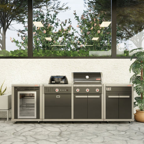 Coleman Revolution Dual Fuel Kitchen with Storage (No Drawer) and Fridge Modules - Black Gloss — image 6