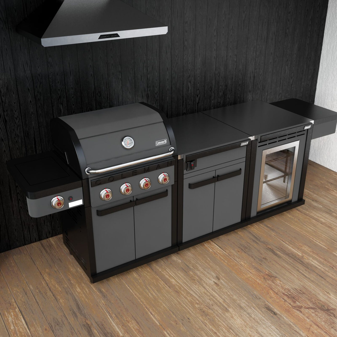Coleman Revolution 4 Burner Kitchen with Storage (No Drawer) and Fridge Modules - Matt Black — image 7