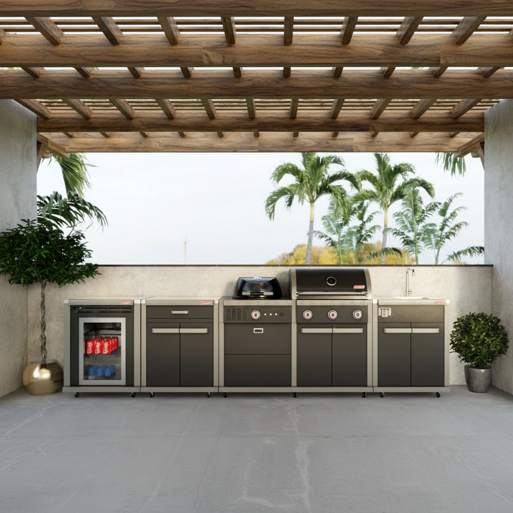 Coleman Revolution Dual Fuel Kitchen with Sink Fridge and Storage Modules - Black Gloss — image 7