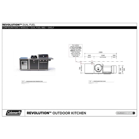 Coleman Revolution Dual Fuel Kitchen with Fridge Modules - Black Gloss — image 7