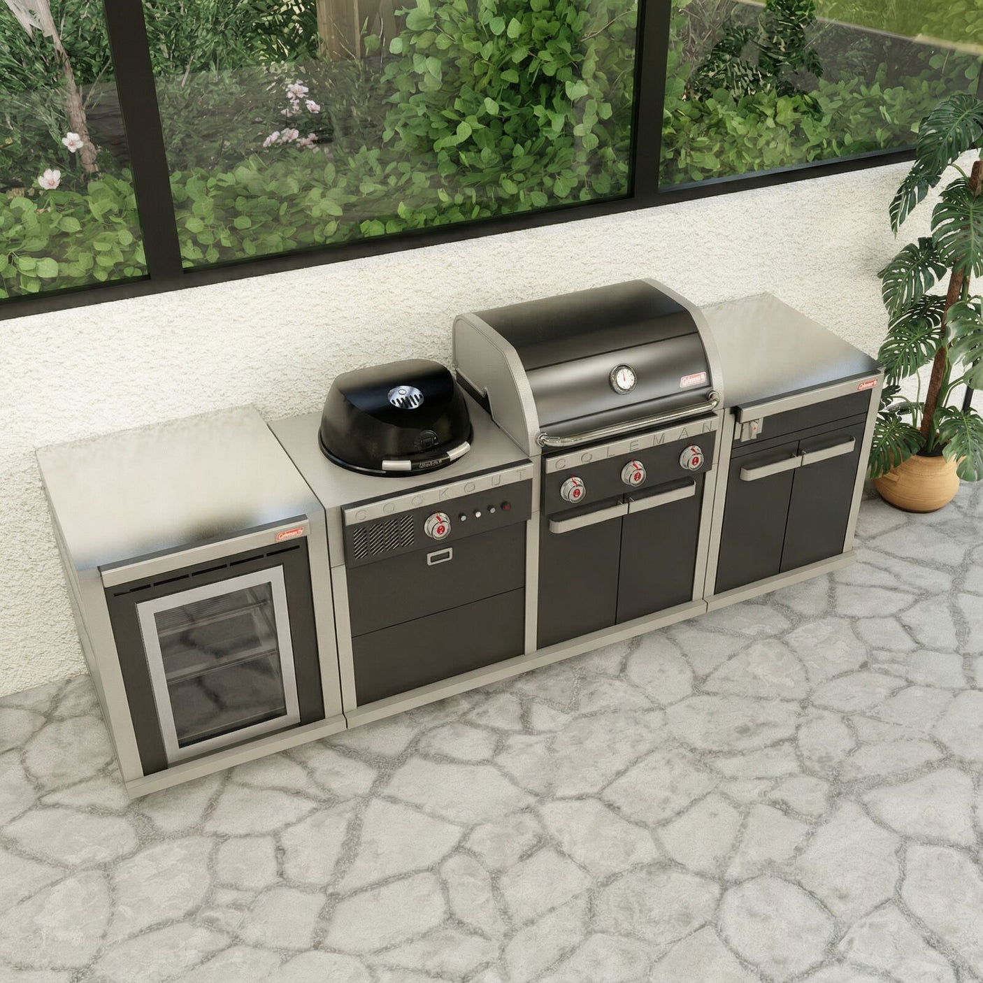 Coleman Revolution Dual Fuel Kitchen with Storage (No Drawer) and Fridge Modules - Black Gloss — image 7