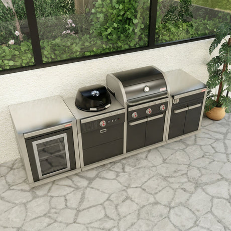 Coleman Revolution Dual Fuel Kitchen with Storage (No Drawer) and Fridge Modules - Black Gloss — image 7