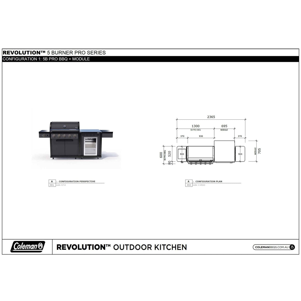Coleman Pro Series 5 Burner Kitchen with Fridge Module - Matt Black — image 8