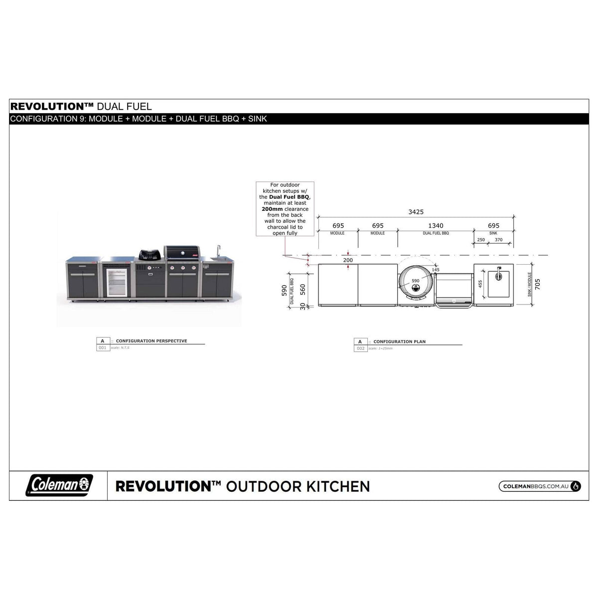 Coleman Revolution Dual Fuel Kitchen with Sink Fridge and Storage Modules - Matt Black — image 10