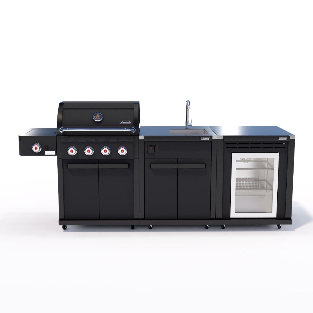 Coleman Revolution 4 Burner Kitchen with Sink and Fridge Module - Matt Black — image 1