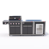 Coleman Revolution 4 Burner Kitchen with Storage (No Drawer) and Fridge Modules - Black Gloss — image 1