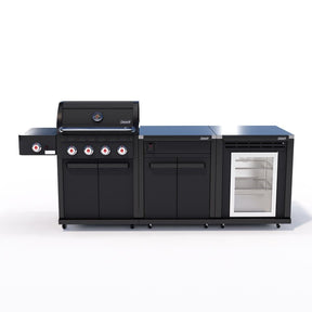 Coleman Revolution 4 Burner Kitchen with Storage (No Drawer) and Fridge Modules - Matt Black — image 1