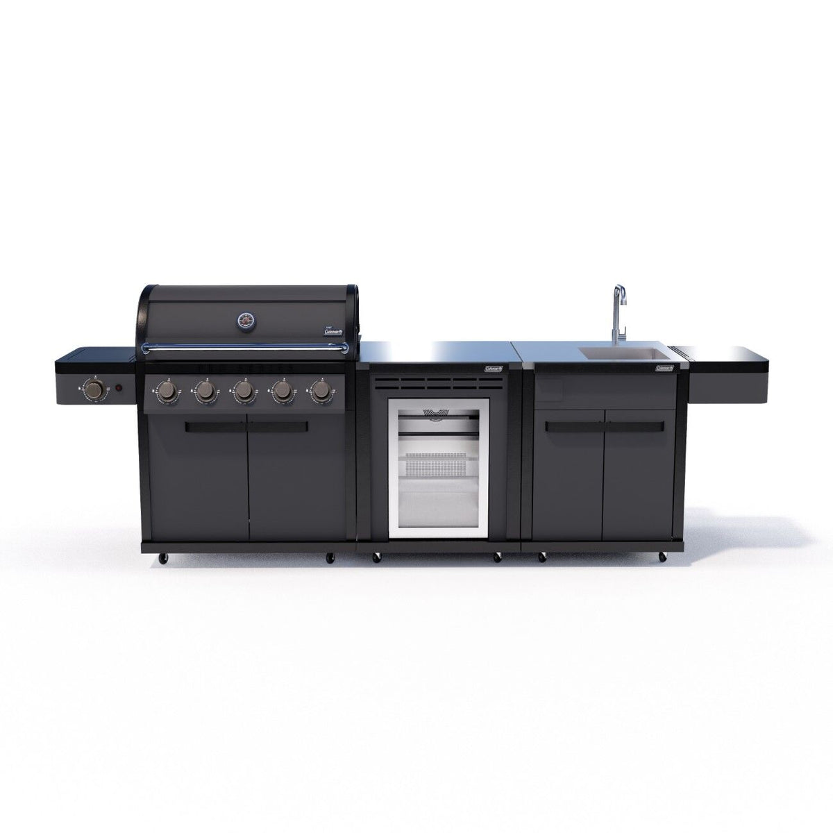 Coleman Pro Series 5 Burner Kitchen with Fridge and Sink Module - Matt Black — image 1