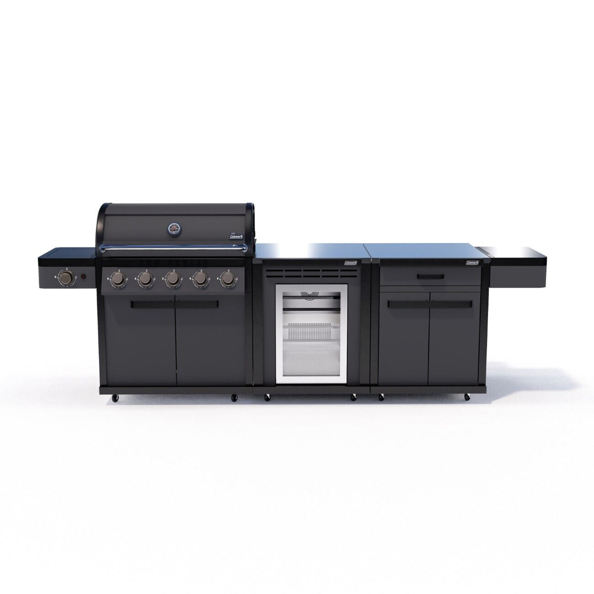 Coleman Pro Series 5 Burner Kitchen with Fridge and Storage Module - Matt Black — image 1