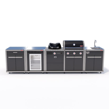 Coleman Revolution Dual Fuel Kitchen with Sink Fridge and Storage Modules - Black Gloss — image 1