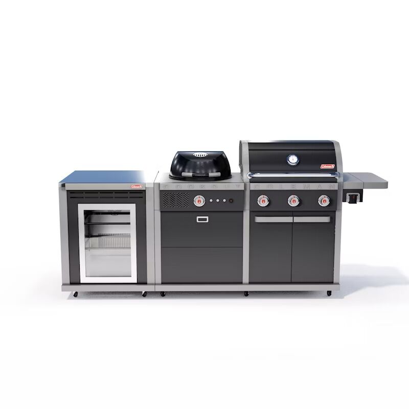 Coleman Revolution Dual Fuel Kitchen with Fridge Modules - Black Gloss — image 1