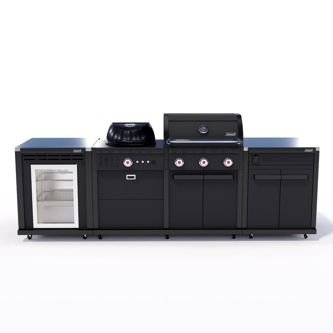 Coleman Revolution Dual Fuel Kitchen with Storage (No Drawer) and Fridge Modules - Matt Black — image 1