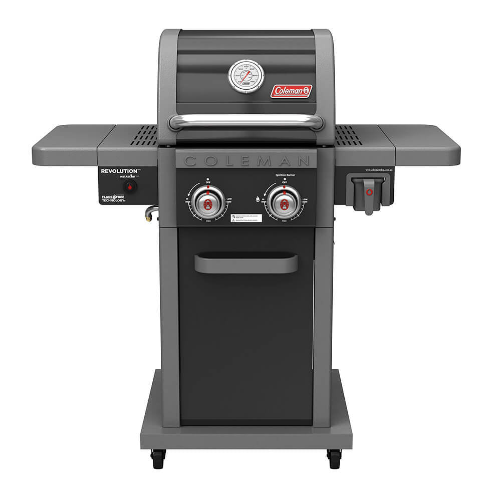 Coleman Revolution 2 Burner BBQ w/Folding Shelves Black Gloss REV2BGL — image 1